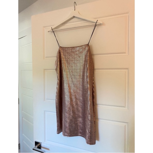 rose gold topshop dress AIDAN MATTOX Size 10 ROSE GOLD Cocktail – Encore Consignment Boutique main image 1